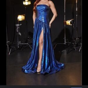 Blue Sophia Thomas prom dress